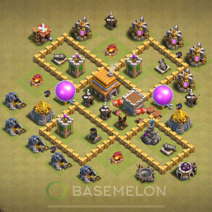 Town Hall Level 5 War Base Design, Max Levels, Anti Everything, Layout #521