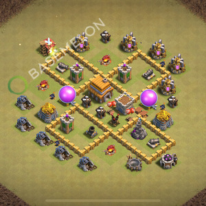 Town Hall Level 5 War Base Design 2025, Max Levels, Anti Everything, Layout #521