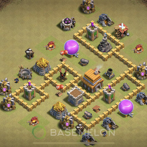 Rathaus Level 5 Krieg Base, Anti 3 Sterne, Anti Alles, Layout #550