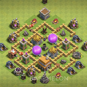 Town Hall Level 5 Farm Base Design, Max Levels, Layout #560