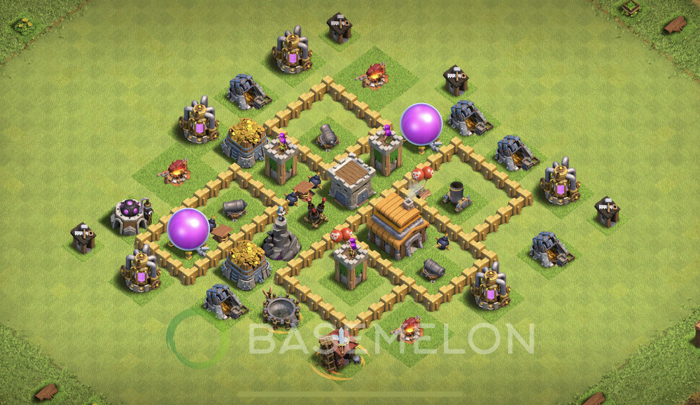 Town Hall Level 5 Trophy/Defense Base Design 2024, Anti Everything, Layout #671