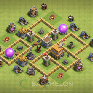 Town Hall Level 5 Trophy/Defense Base Design, Anti Everything, Layout #671
