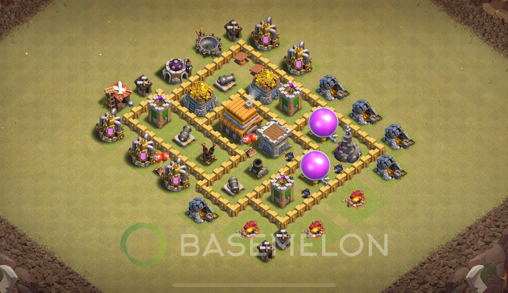 Town Hall Level 5 War Base Design 2024, Anti 3 Stars, Layout #762