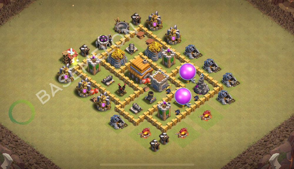 Town Hall Level 5 War Base Design 2025, Anti 3 Stars, Layout #762