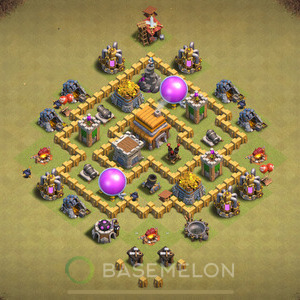 Rathaus Level 5 Krieg Base, Anti Alles, Hybrid, Layout #97