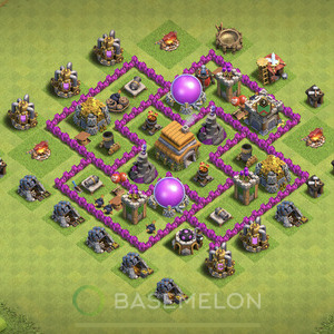 Town Hall Level 6 Trophy/Defense Base Design 2025, Max Levels, Hybrid, Layout #1054