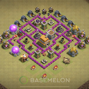Town Hall Level 6 War Base Design 2025, Anti Everything, Layout #1064