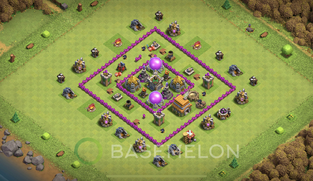 Town Hall Level 6 Farm Base Design 2024, Max Levels, Anti Everything, Layout #1120