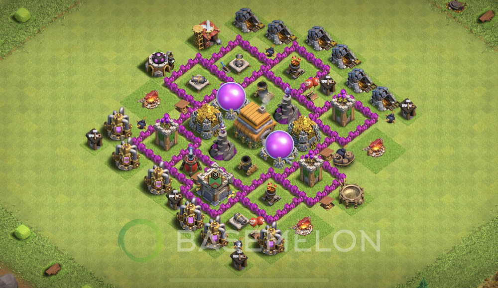 Town Hall Level 6 Farm Base Design 2025, Anti 3 Stars, Anti Everything, Layout #1129