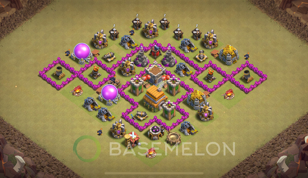 Town Hall Level 6 War Base Design 2025, Max Levels, Anti Everything, Layout #1235