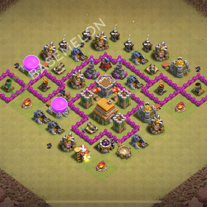 Town Hall Level 6 War Base Design 2025, Max Levels, Anti Everything, Layout #1235