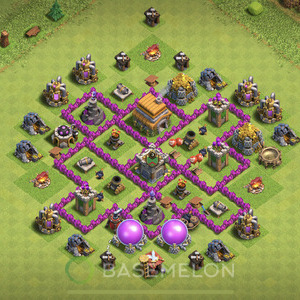 Town Hall Level 6 Trophy/Defense Base Design 2025, Anti Everything, Layout #1324