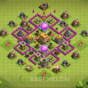 Town Hall Level 6 Trophy/Defense Base Design 2025, Anti Everything, Hybrid, Layout #1332