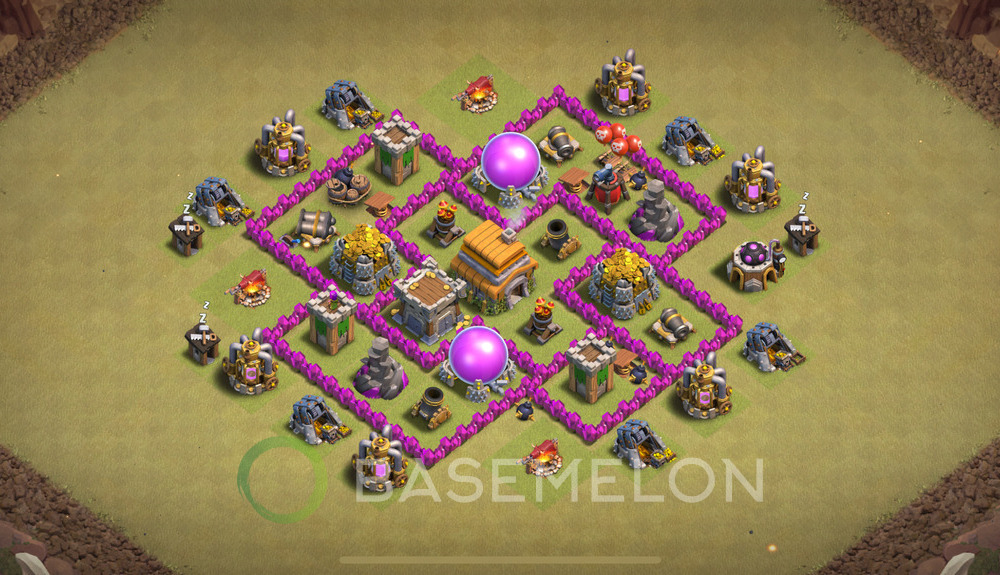 Town Hall Level 6 War Base Design 2025, Anti 2 Stars, Anti Everything, Layout #1432