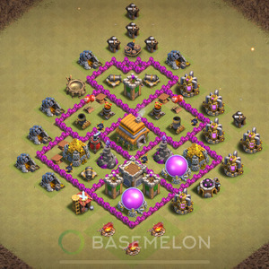 Rathaus Level 6 Krieg Base 2025, Anti 2 Sterne, Anti Air, Layout #1501