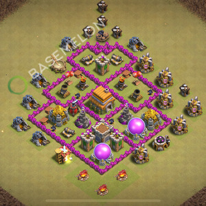Town Hall Level 6 War Base Design 2025, Anti 2 Stars, Anti Air, Layout #1501