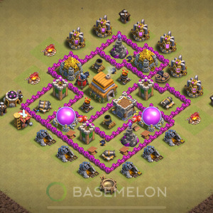 Town Hall Level 6 War Base Design 2025, Anti Everything, Hybrid, Layout #1518