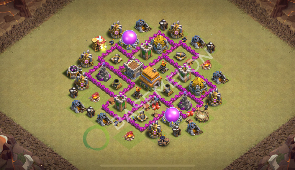 Town Hall Level 6 War Base Design 2026, Anti Air, Layout #1562