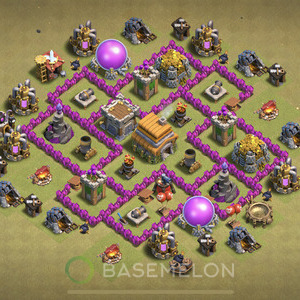 Town Hall Level 6 War Base Design 2025, Anti Air, Layout #1562