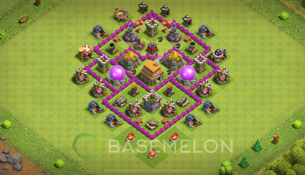 Town Hall Level 6 Farm Base Design 2025, Anti 3 Stars, Anti Everything, Layout #1761