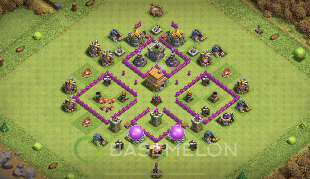 Town Hall Level 6 Trophy/Defense Base Design 2025, Anti Everything, Layout #1765