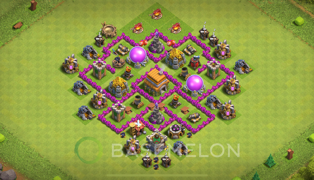 Town Hall Level 6 Farm Base Design 2025, Anti Air, Hybrid, Layout #1793
