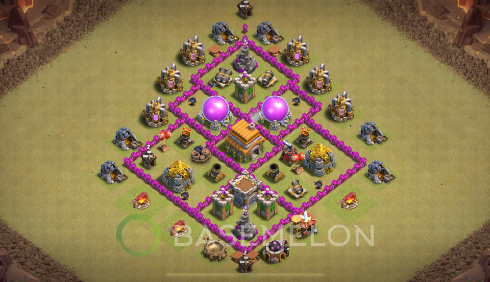 Rathaus Level 6 Krieg Base 2025, Max Level, Anti Alles, Layout #1809