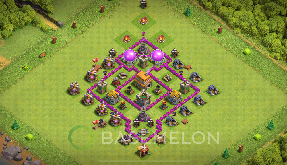 Town Hall Level 6 Trophy/Defense Base Design 2025, Layout #1822