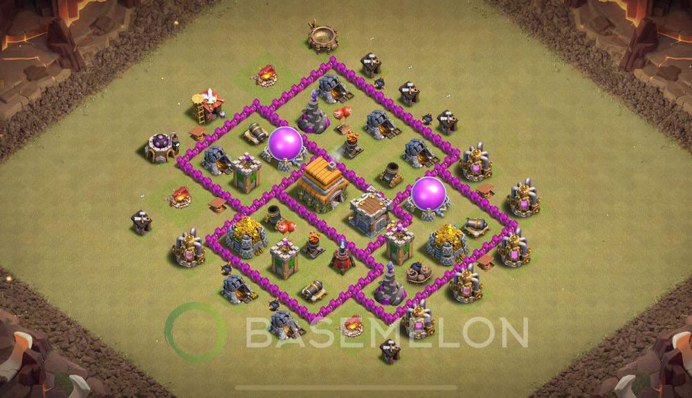 Town Hall Level 6 War Base Design 2025, Anti 2 Stars, Anti Everything, Layout #1918