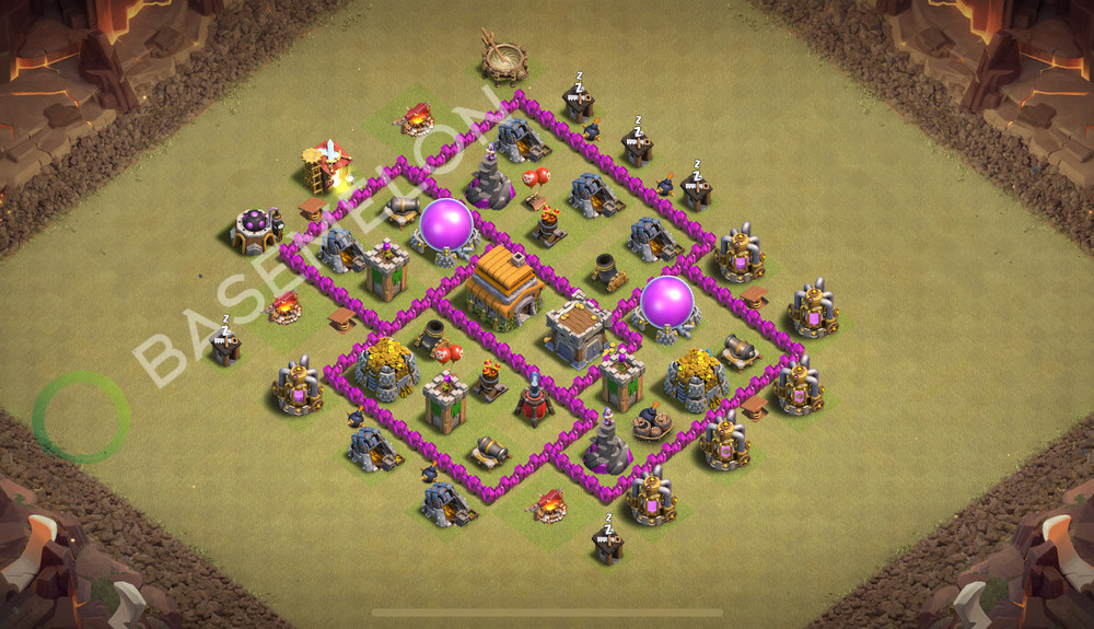Town Hall Level 6 War Base Design 2026, Anti 2 Stars, Anti Everything, Layout #1918