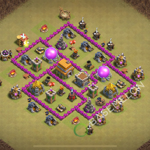 Town Hall Level 6 War Base Design 2025, Anti 2 Stars, Anti Everything, Layout #1918
