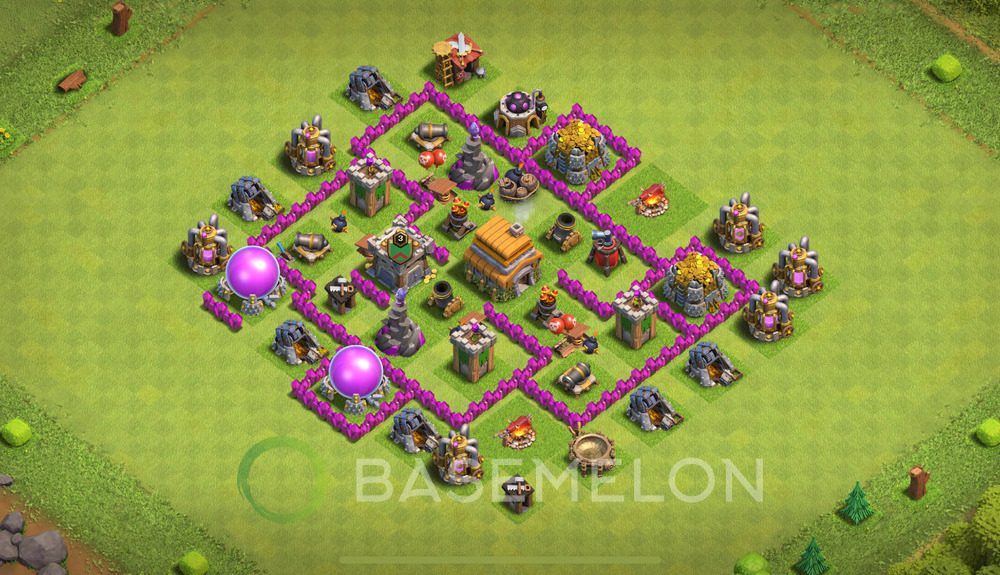 Rathaus Level 6 Verteidigung Base 2025, Layout #2094