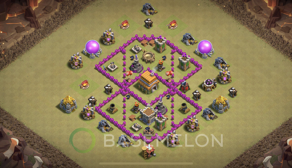 Rathaus Level 6 Krieg Base 2025, Anti 3 Sterne, Layout #2104