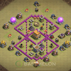 Rathaus Level 6 Krieg Base 2025, Anti 3 Sterne, Layout #2104