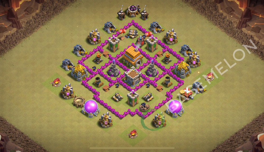 Town Hall Level 6 War Base Design 2025, Anti 3 Stars, Anti Everything, Layout #2160