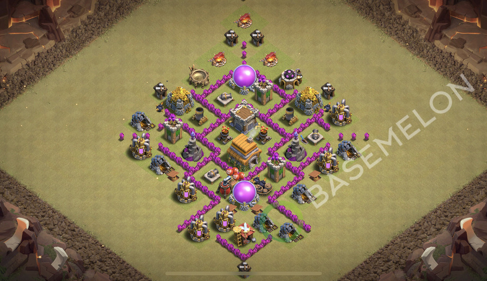 Town Hall Level 6 War Base Design 2025, Anti Air, Layout #2174