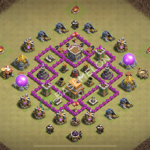 Town Hall Level 6 War Base Design 2025, Max Levels, Anti Air, Layout #2337