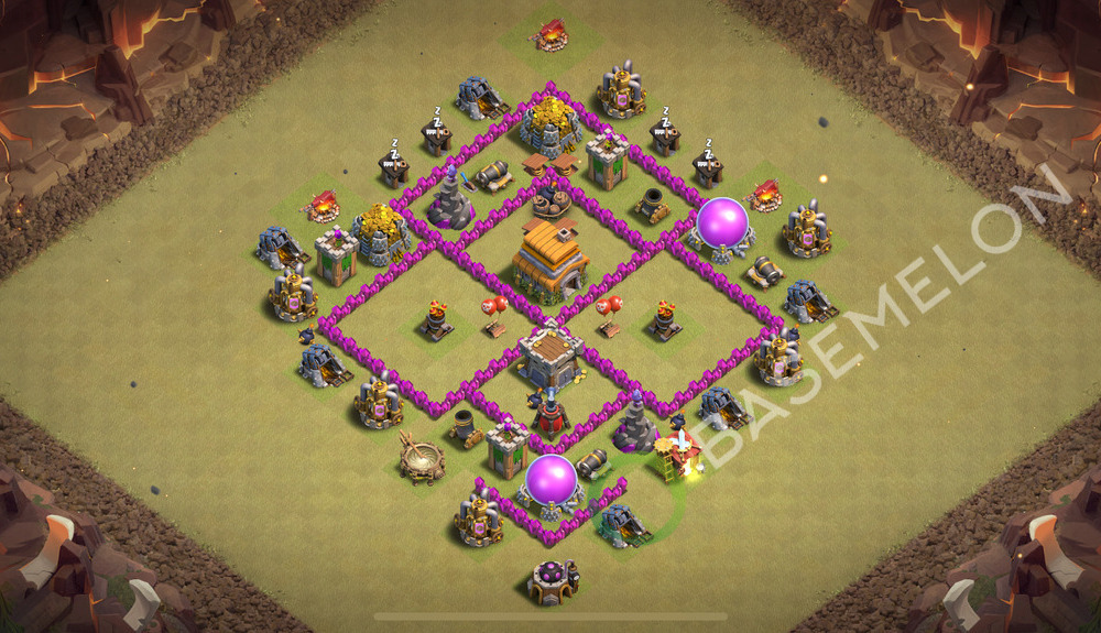 Town Hall Level 6 War Base Design 2026, Anti 3 Stars, Anti Air, Layout #2338