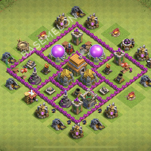 Town Hall Level 6 Farm Base Design 2025, Max Levels, Hybrid, Layout #2379