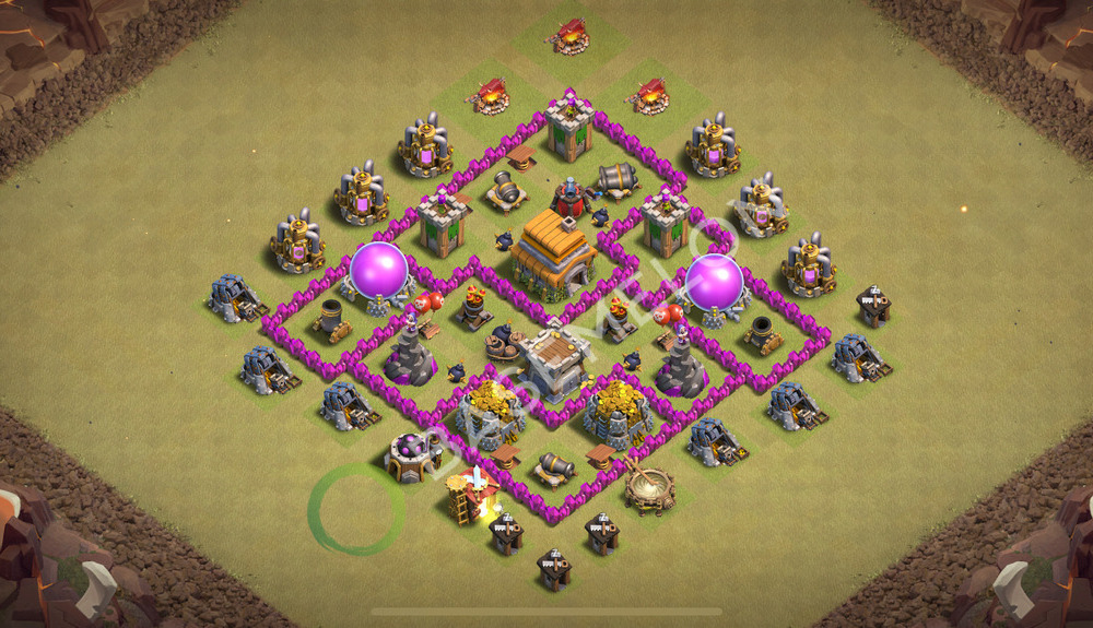 Rathaus Level 6 Krieg Base 2026, Max Level, Hybrid, Layout #2525