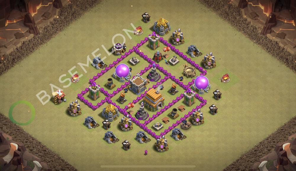 Hôtel de Ville Level 6 Guerre GDC Base  2026, Anti 3 Étoiles, Anti Tout, Village #2666