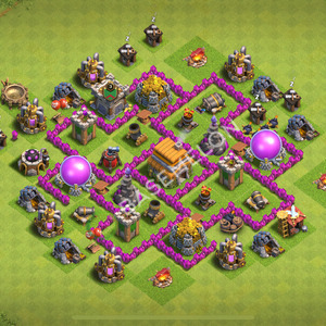 Town Hall Level 6 Trophy/Defense Base Design 2026, Anti Everything, Hybrid, Layout #2785