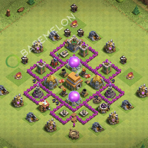 Town Hall Level 6 Farm Base Design 2026, Anti Everything, Hybrid, Layout #2885