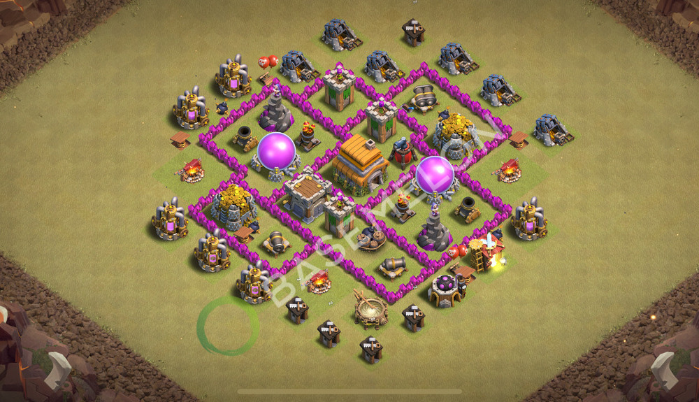 Town Hall Level 6 War Base Design 2026, Anti Everything, Hybrid, Layout #2893
