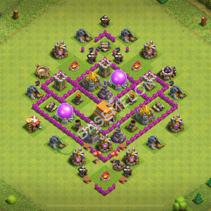 Town Hall Level 6 Trophy/Defense Base Design 2026, Anti Air, Hybrid, Layout #2935
