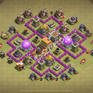 Rathaus Level 6 Krieg Base 2026, Anti 2 Sterne, Layout #3013