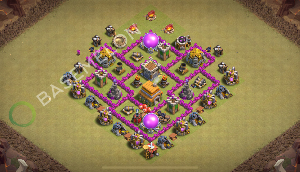 Hôtel de Ville Level 6 Guerre GDC Base  2026, Anti 3 Étoiles, Hybride, Village #3027