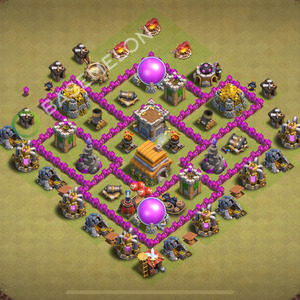 Hôtel de Ville Level 6 Guerre GDC Base  2026, Anti 3 Étoiles, Hybride, Village #3027