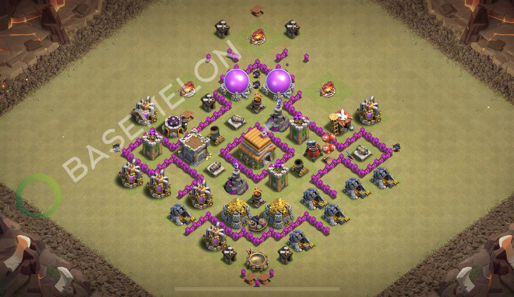 Town Hall Level 6 War Base Design 2026, Anti 2 Stars, Anti Air, Layout #3031