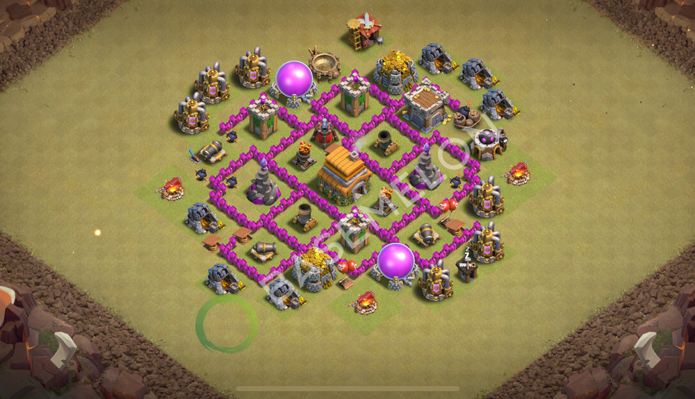 Town Hall Level 6 War Base Design 2026, Anti 3 Stars, Layout #3213